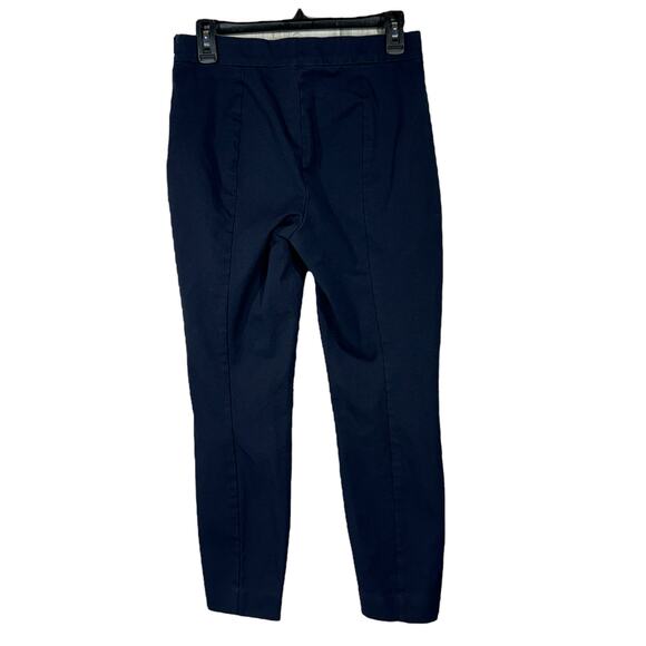 Everlane SZ 8 Dress Pants Flat Front Side Zip Elastic Waist Mid-Rise Navy Blue - Picture 3 of 8